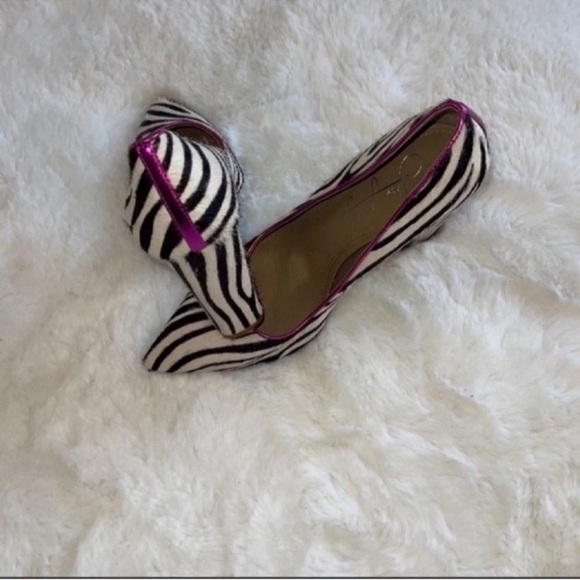 Shoes of prey zebra striped genuine cowhide leather with pink accented stripe - Picture 8 of 8